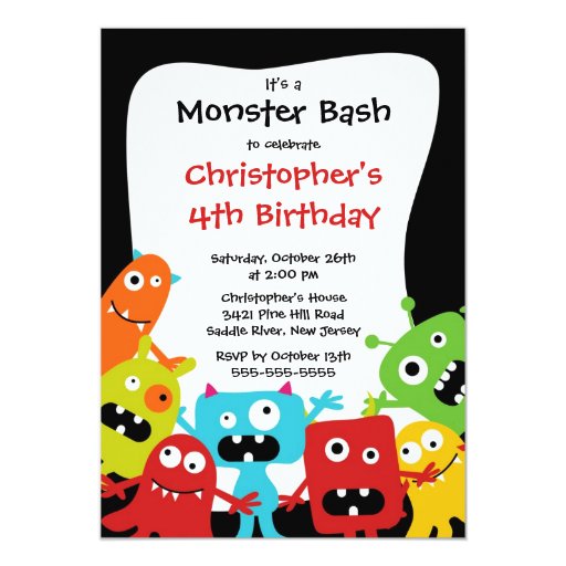 Monster Bash Birthday Party Invitations 3