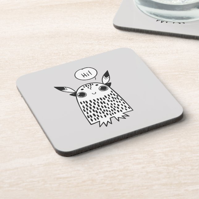 Cute little monster beverage coaster (Left Side)