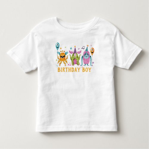 Cute Little Monster Birthday Boy Toddler T_shirt