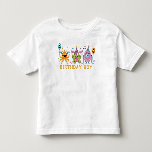 Cute Little Monster Birthday Boy Toddler T-shirt (Front)