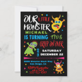 Cute Little Monster Birthday Party Invitation (Front)