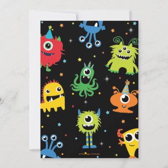 Cute Little Monster Boy 1st Birthday Vibrant Invitation | Zazzle