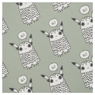 Cute little monster cartoon fabric