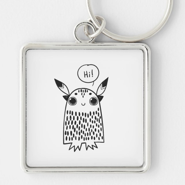 Cute little monster cartoon keychain (Front)