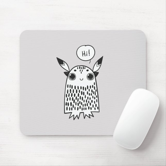 Cute little monster cartoon mouse pad (With Mouse)