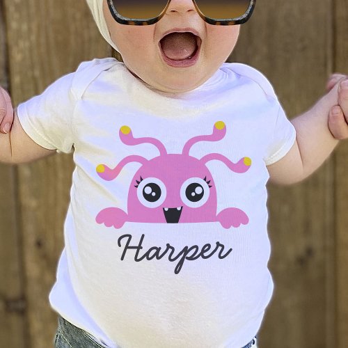 Cute Little Monster Girl One_Piece Baby Bodysuit