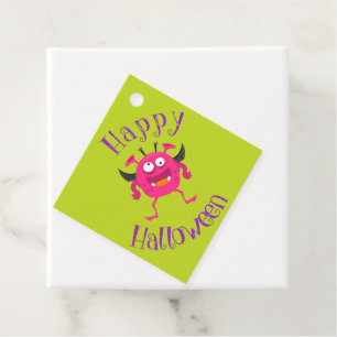 Cute Little Monster Green Halloween Party Favor T Favor Tags