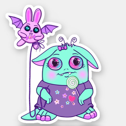 Cute Little Monster Kawaii Candy Laptop Sticker 