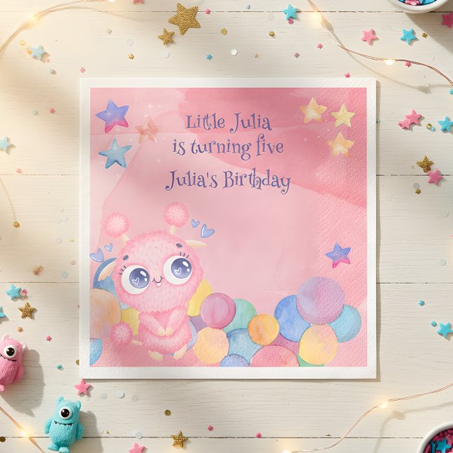 Cute Little Monster kids birthday Napkins (Creator Uploaded)