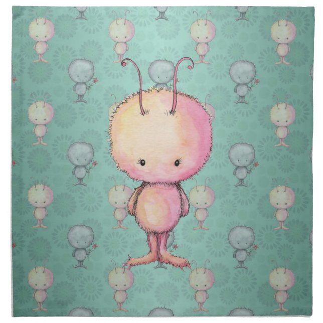 Cute Little Monster Napkin (Front)