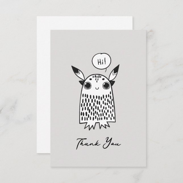 Cute little monster note card (Front/Back)