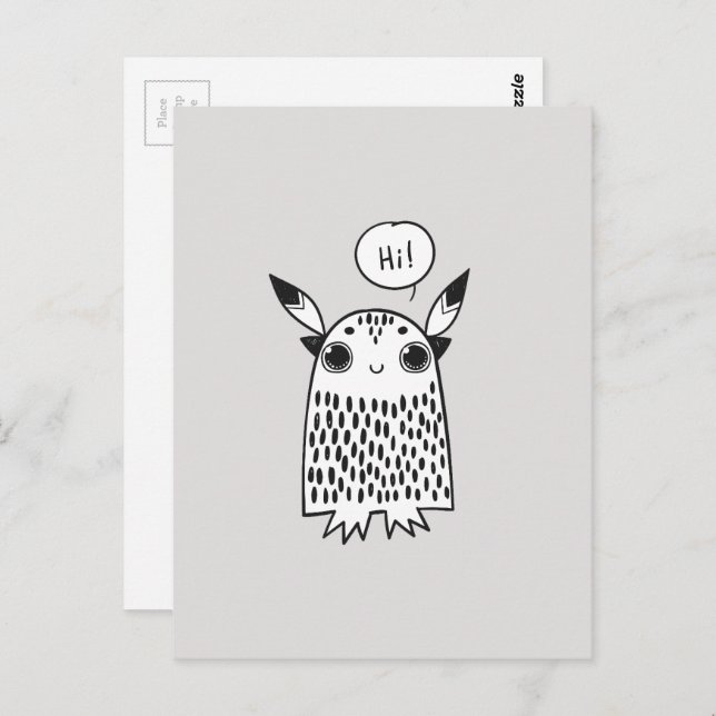 Cute little monster postcard (Front/Back)