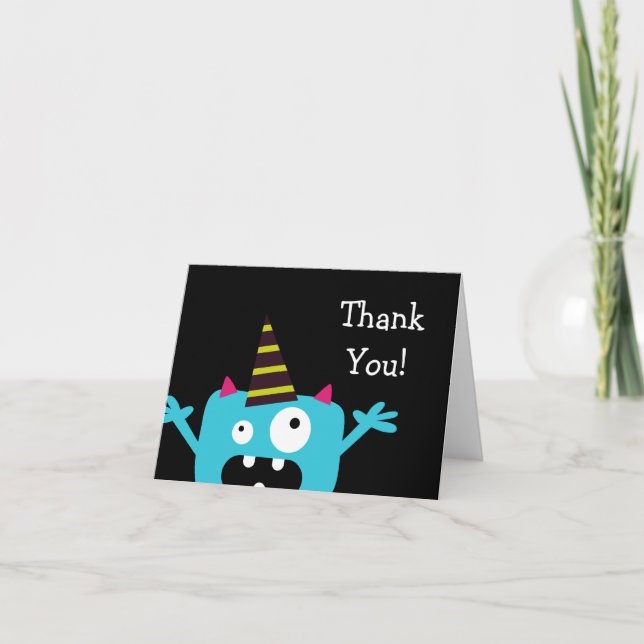 Cute Little Monster Thank You Card (Front)
