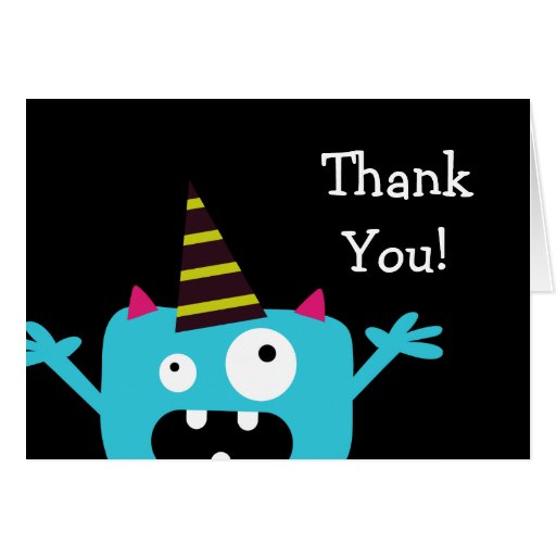 Cute Little Monster Thank You Card | Zazzle