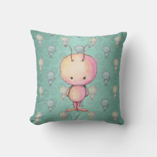 Cute Little Monster Throw Pillow