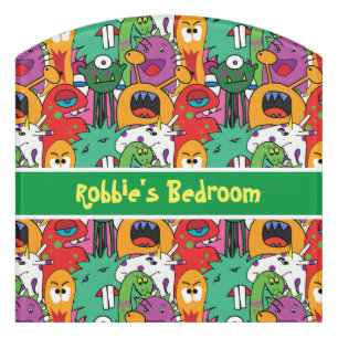Cute little monsters door sign