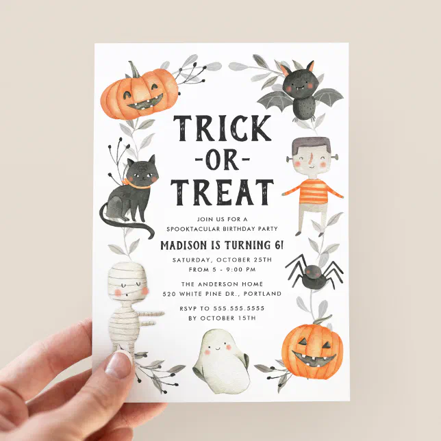 Cute Little Monsters Halloween Birthday Party Invitation | Zazzle