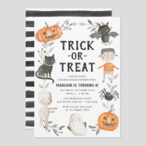 Cute Little Monsters Halloween Birthday Party Invitation
