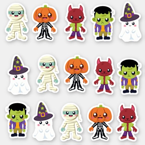 Cute Little Monsters Halloween  Sticker