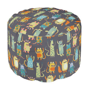 Cute Little Monsters Pouf