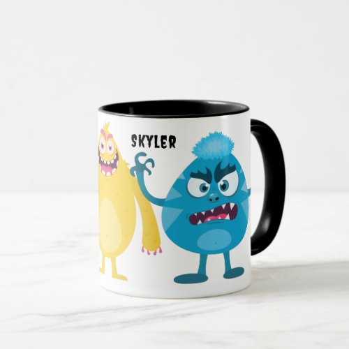 Cute Little Monsters With Name Mug