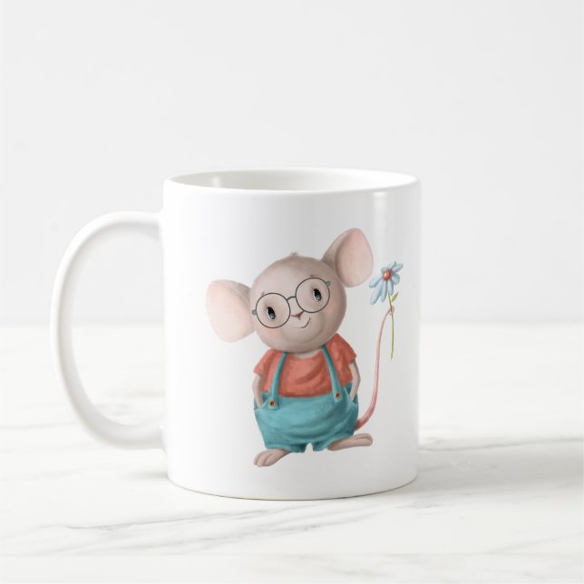 Cute Little Mouse Animal Cartoon  Paper Plates Nap Coffee Mug (Left)