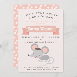 Cute Little Mouse - Baby Shower Invitation