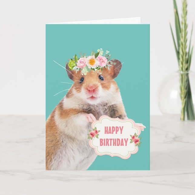 Cute Little Mouse Birthday Card (Front)