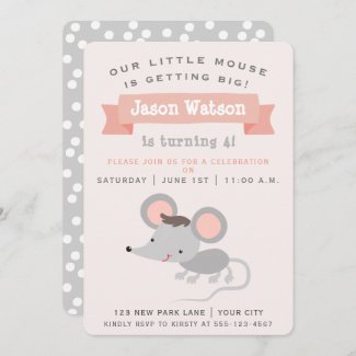 Cute Little Mouse - Boy's Birthday Party 