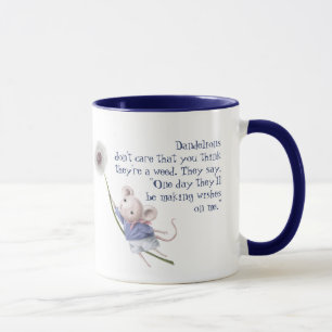 Cute Little Mouse Dandelion Inspirational Quote Mug