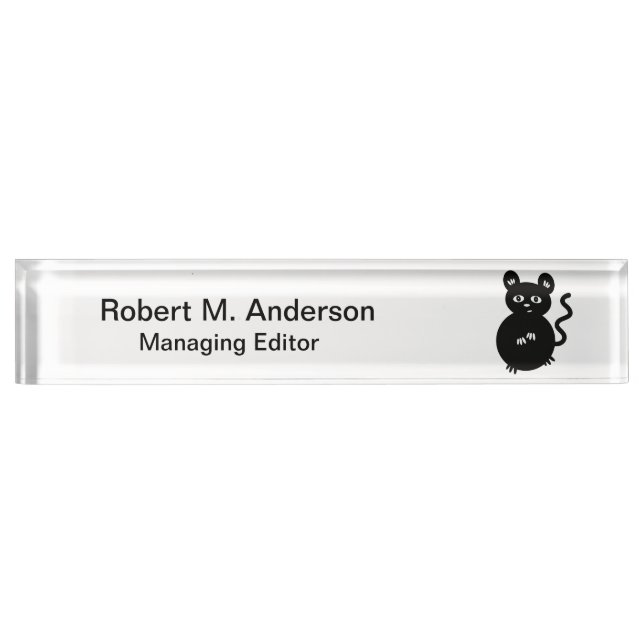 Cute Little Mouse Desk Name Plate (Front)
