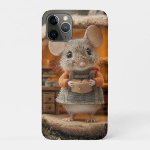 Cute Little Mouse in Cozy Acorn House iPhone 11 Pro Case