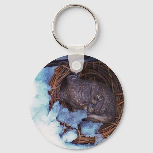 cute little mouse in the snow keychain (Front)