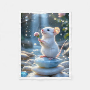 Cute Little Mouse Sherpa Throw Fleece Blanket