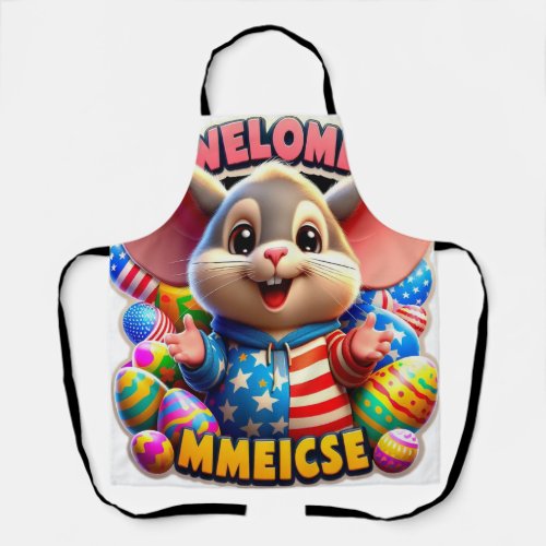 Cute little mouse with easter egg apron