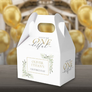 Cute Little Mr ONEderful First Birthday Elegant Favor Boxes