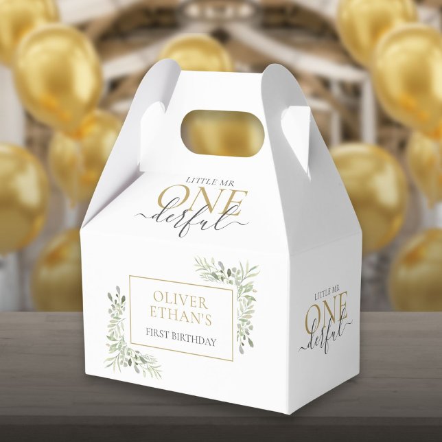 Cute Little Mr ONEderful First Birthday Elegant Favor Boxes (Cute Little Mr ONEderful First Birthday Elegant Favor Box)
