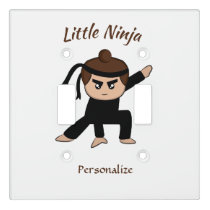 Cute Little Ninja Boy Cartoon Personalized Baby  Light Switch Cover
