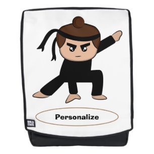 Cute Little Ninja Boy Kids Personalize Backpack