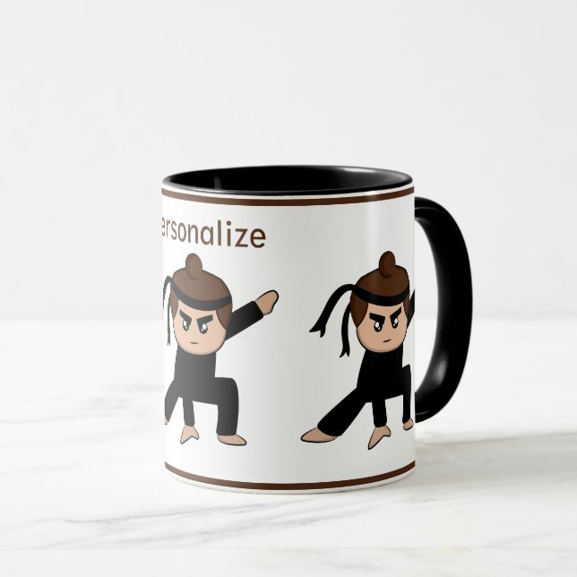 Cute Little Ninja Boy Tea Coffee Mug (Front Right)