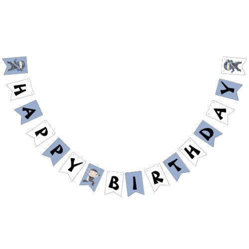 Cute Little Ninja Happy Birthday Bunting Flags
