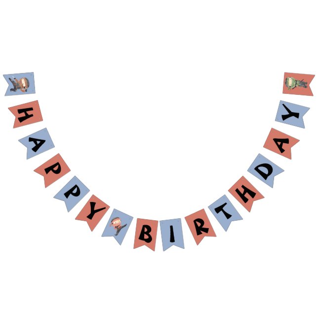 Cute Little Ninja Happy Birthday  Bunting Flags (All)