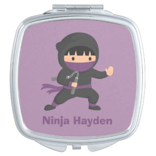 Cute Little Ninja with Nunchaku For Boys Compact Mirror