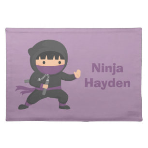 Cute Little Ninja with Nunchaku For Boys Placemat