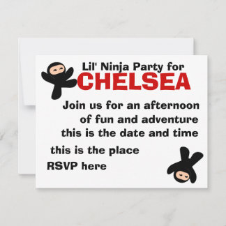 Cute Little Ninjas Invitation