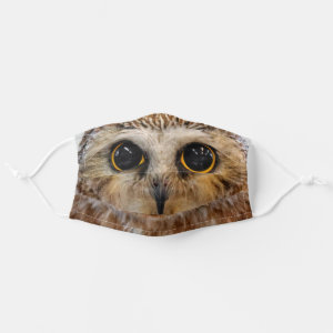 Cute Little Northern Saw Whet Owl Adult Cloth Face Mask