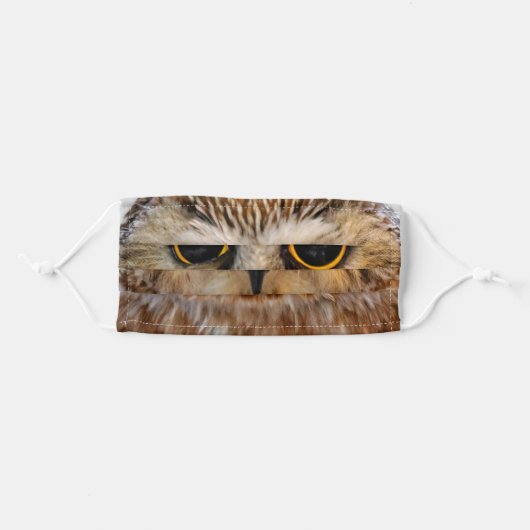 Cute Little Northern Saw Whet Owl Adult Cloth Face Mask (Front, Folded)