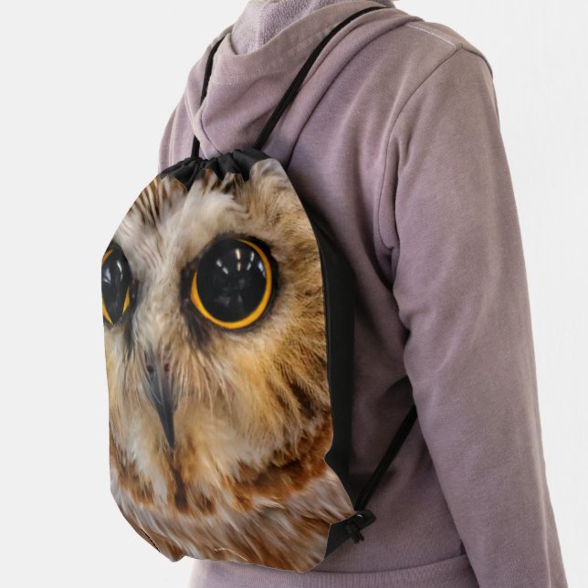 Cute Little Northern Saw Whet Owl Drawstring Bag (Insitu)
