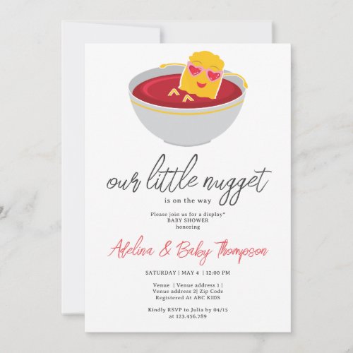 Cute Little Nugget Chicken Nugget Girl Baby Shower Invitation