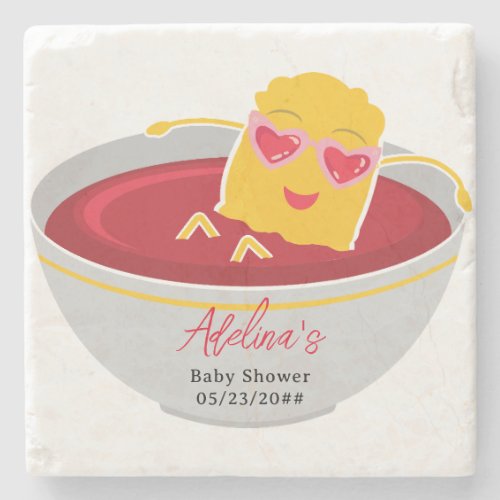 Cute Little Nugget Chicken Nugget Girl Baby Shower Stone Coaster